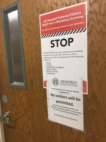 BREAKING: No visitors at Memorial Health System